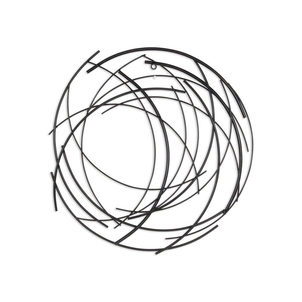 20" X 20" Black Abstract Metal Circle Hanging Dimensional Sculpture