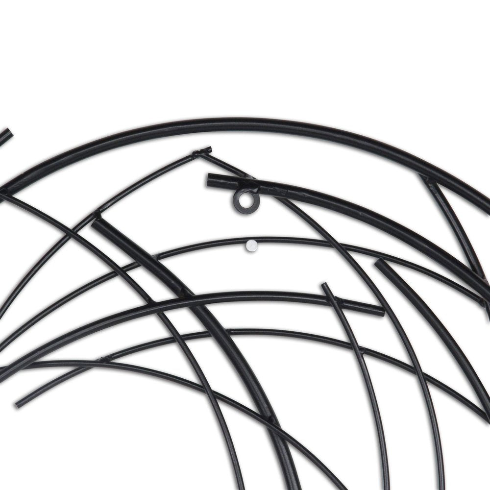 20" X 20" Black Abstract Metal Circle Hanging Dimensional Sculpture