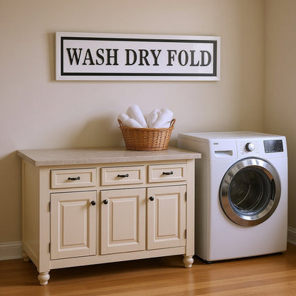 10" X 36" White And Black Wash Dry Fold Metal Wall Decor