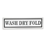 10" X 36" White And Black Wash Dry Fold Metal Wall Decor