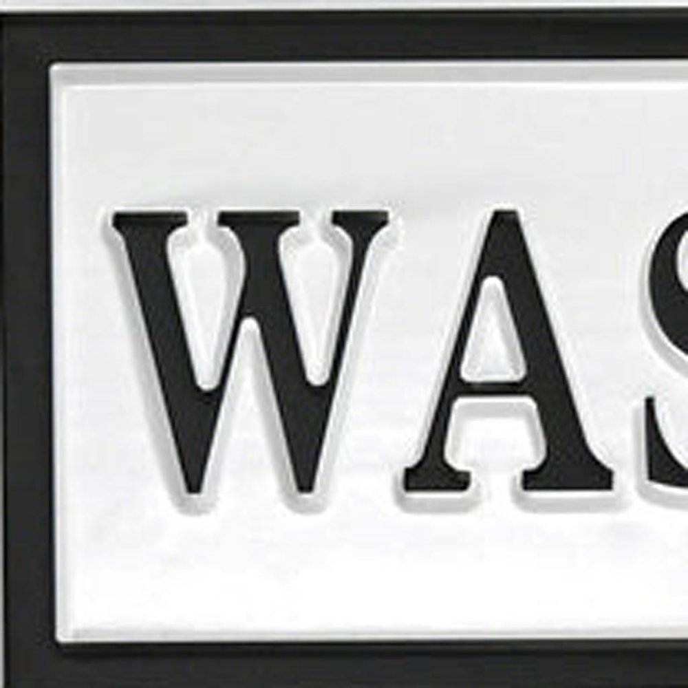 10" X 36" White And Black Wash Dry Fold Metal Wall Decor