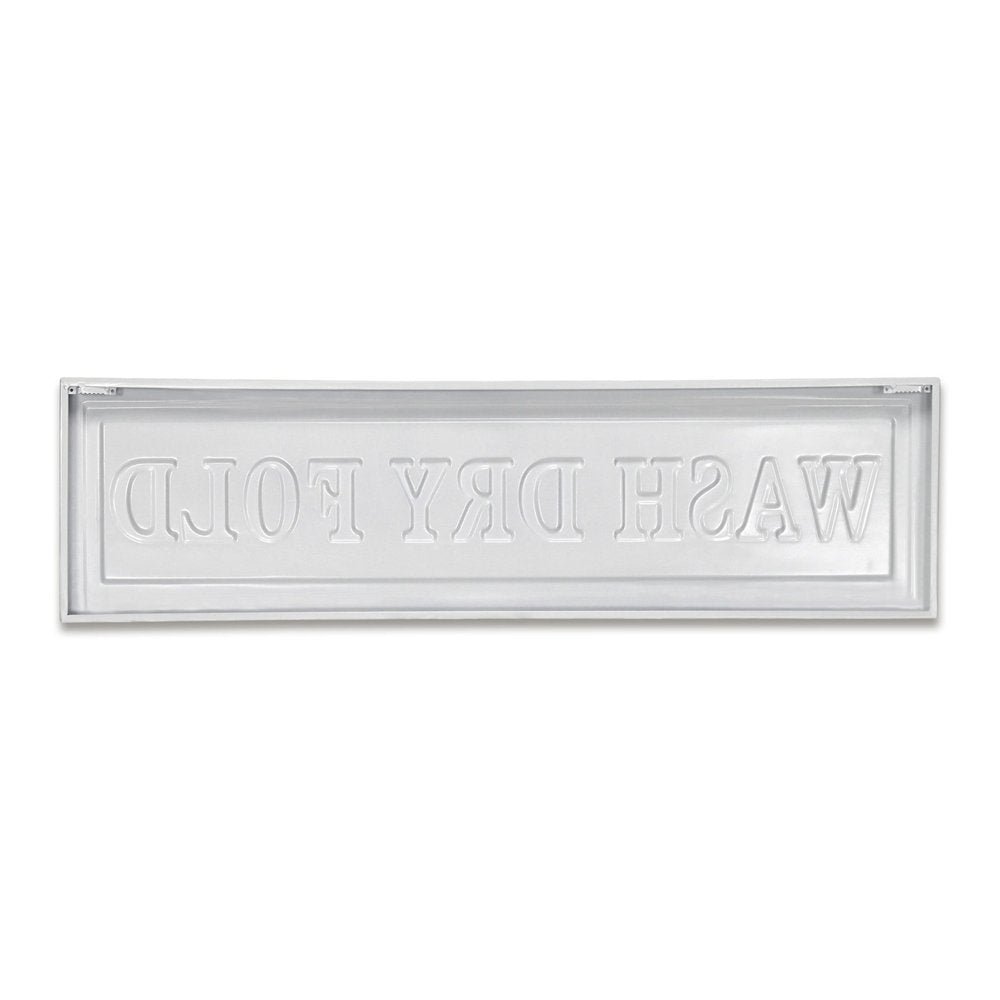 10" X 36" White And Black Wash Dry Fold Metal Wall Decor