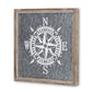 17" X 17" Gray Compass Galvanized Metal And Wood Square Framed Art