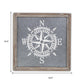 17" X 17" Gray Compass Galvanized Metal And Wood Square Framed Art