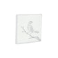 10" X 10" White Bird Metal Square Hanging Wall Decor