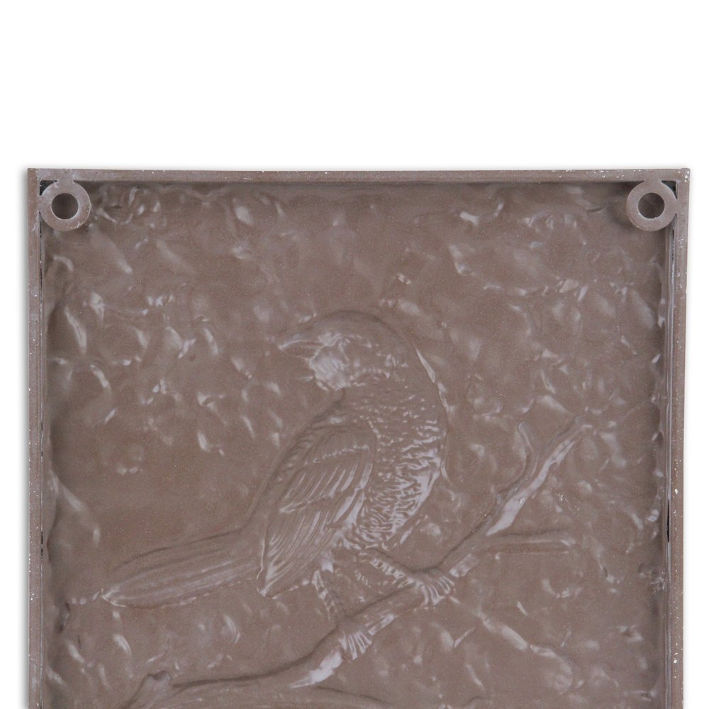 10" X 10" White Bird Metal Square Hanging Wall Decor