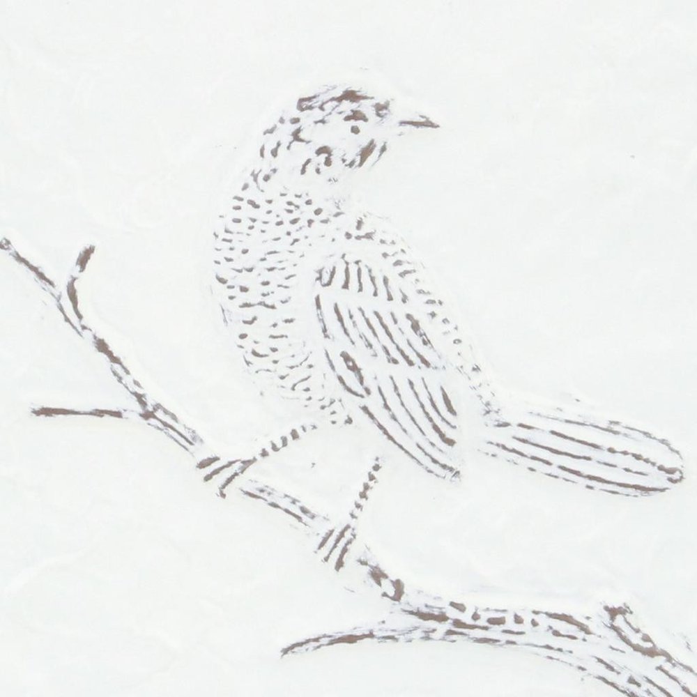 10" X 10" White Bird Metal Square Hanging Wall Decor