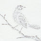 10" X 10" White Bird Metal Square Hanging Wall Decor
