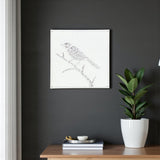 10" X 10" White Bird Metal Square Hanging Wall Decor