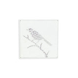 10" X 10" White Bird Metal Square Hanging Wall Decor
