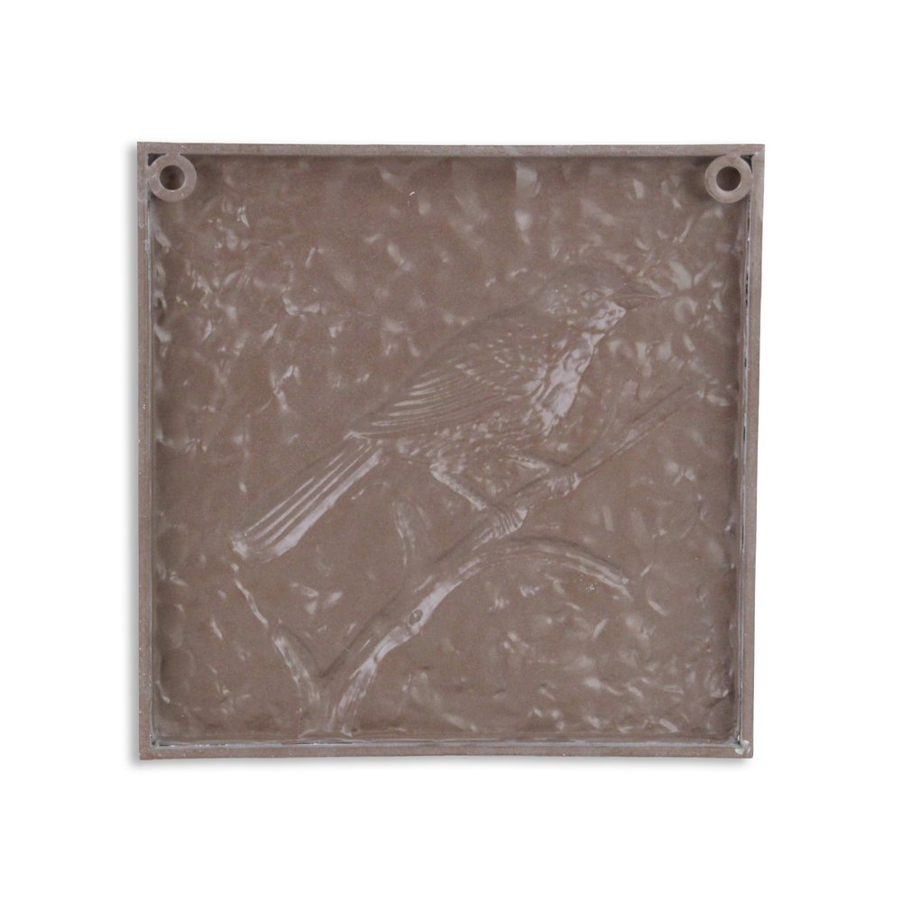 10" X 10" White Bird Metal Square Hanging Wall Decor