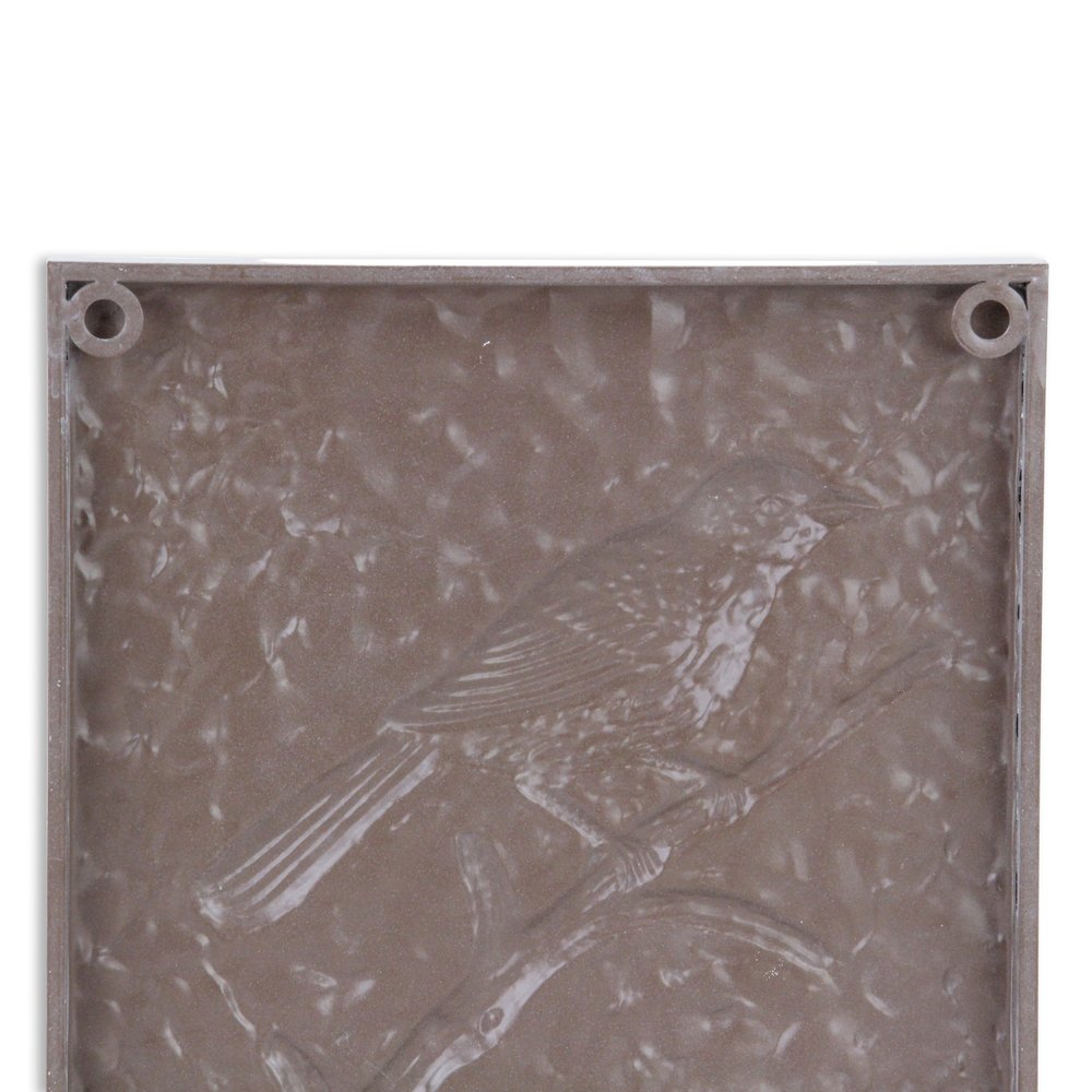 10" X 10" White Bird Metal Square Hanging Wall Decor