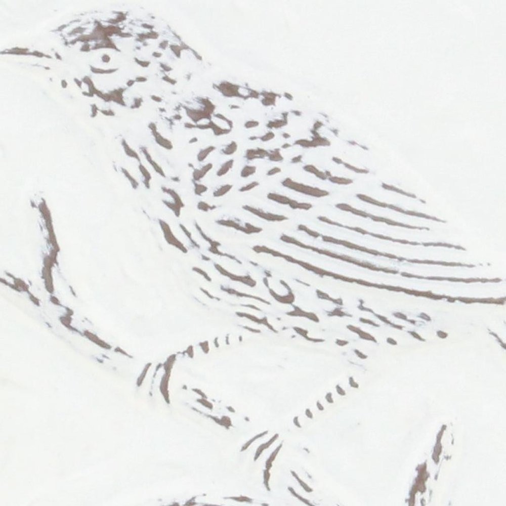 10" X 10" White Bird Metal Square Hanging Wall Decor