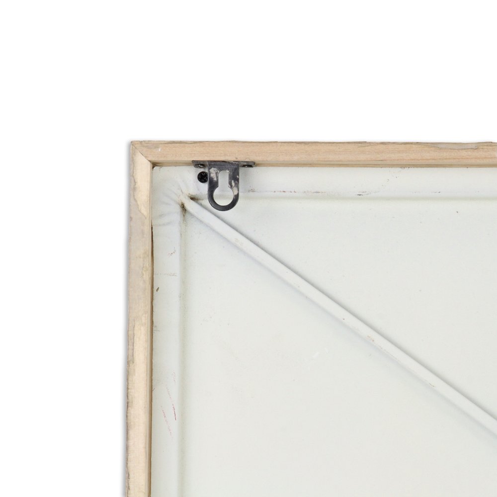 24" X 32" Natural And White Flower Bouquet Metal And Wood Framed Art