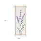 32" X 12" Natural White And Lavender Floral Wood Framed Art