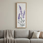 32" X 12" Natural White And Lavender Floral Wood Framed Art