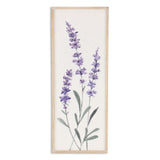 32" X 12" Natural White And Lavender Floral Wood Framed Art