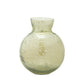 Set of Three Sage Green Seeded Bubble Glass Table Vases