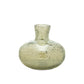 Set of Three Sage Green Seeded Bubble Glass Table Vases