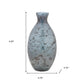 Set of Three Blue And Gray Seeded Glass Table Vases