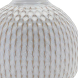 Set of Four Natural And Off White Ceramic Bud Vases With Sculptural Details