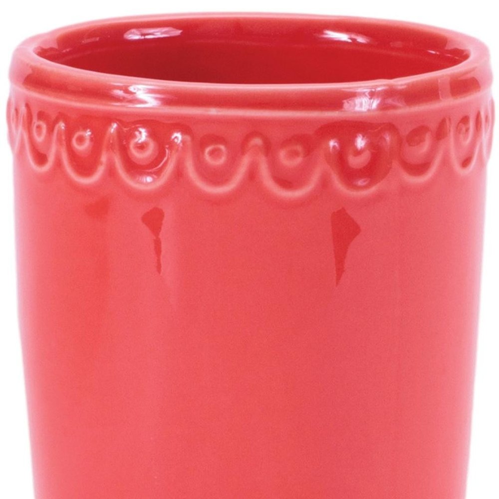 Set of Two Pink And Yellow Ceramic Rectangular Cachepots