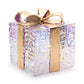Set of Three Clear And Gold Decorative Boxes With LED