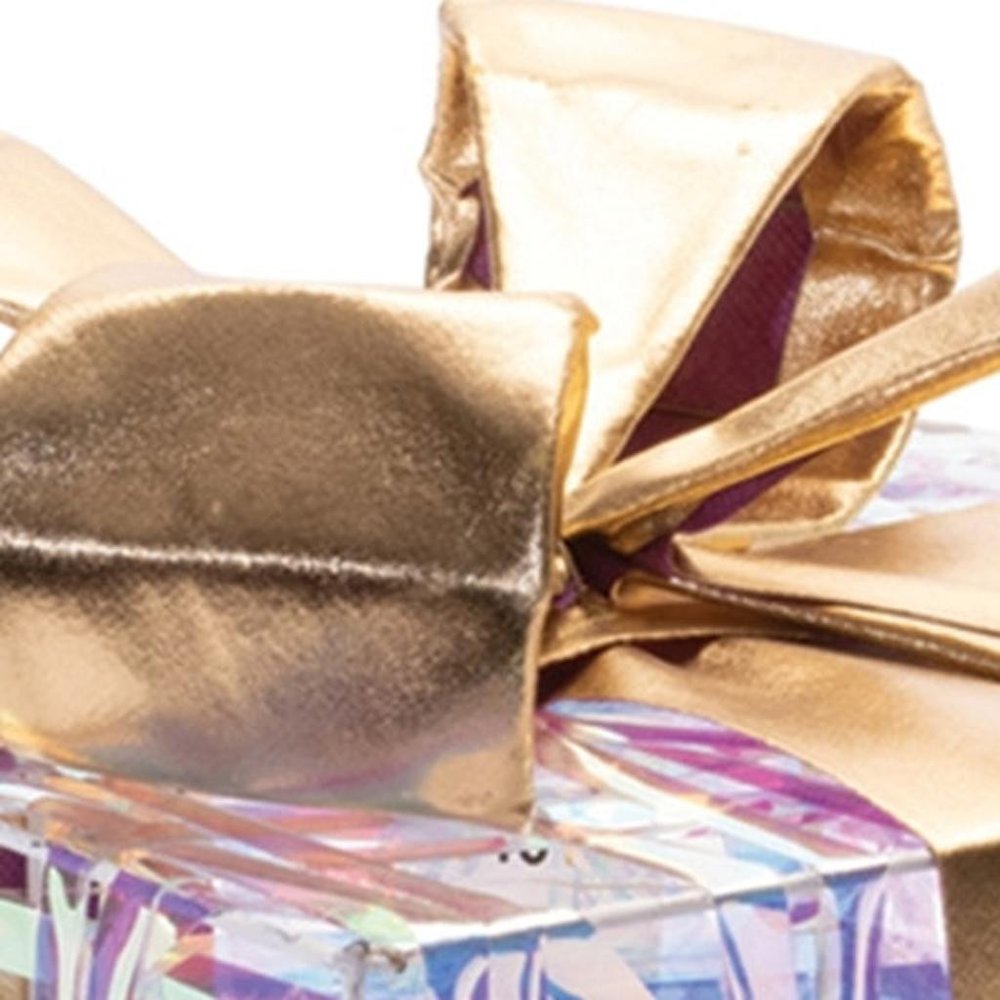 Set of Three Clear And Gold Decorative Boxes With LED