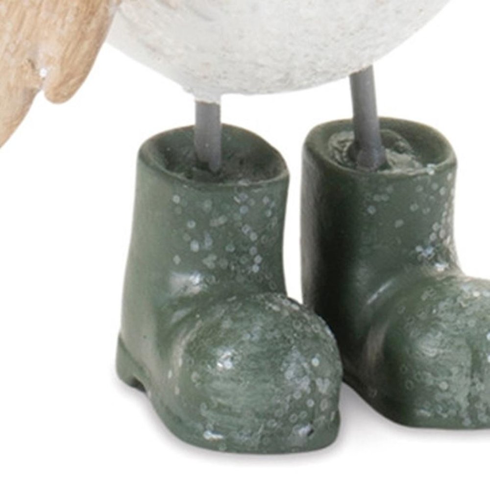 Set of Six White And Beige Resin Bird Figurine