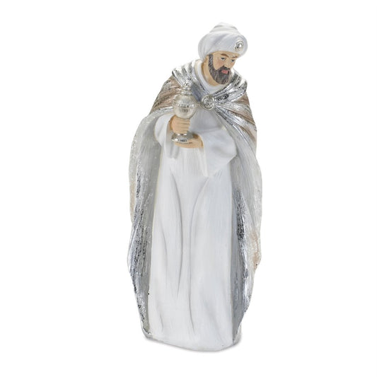 Set of Six White And Silver Resin Figurine