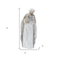Set of Six White And Silver Resin Christmas Nativity Figurines