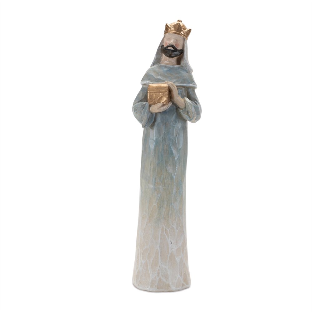 Set of Nine Beige And Gold Polyresin Figurine