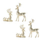 Set of Four Gold Polyresin Deer Christmas Figurine