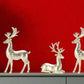Set of Four Gold Polyresin Deer Christmas Figurine