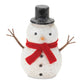 Set of Six White And Red Fabric Christmas Snowman Figurine