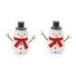 Set of Six White And Red Fabric Christmas Snowman Figurine