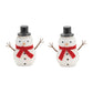 Set of Six White And Red Fabric Christmas Snowman Figurine