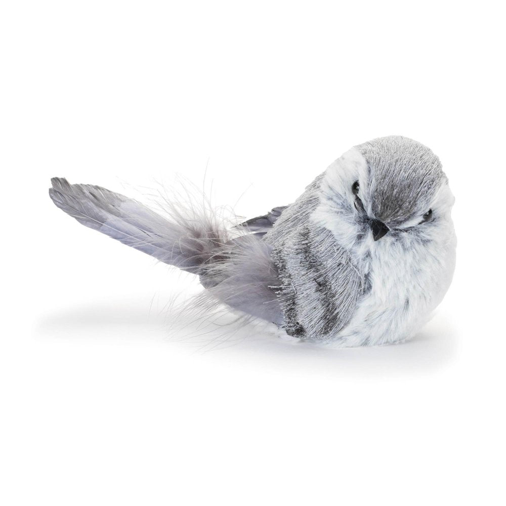12 Gray Fabric Bird Tabletop Sculpture