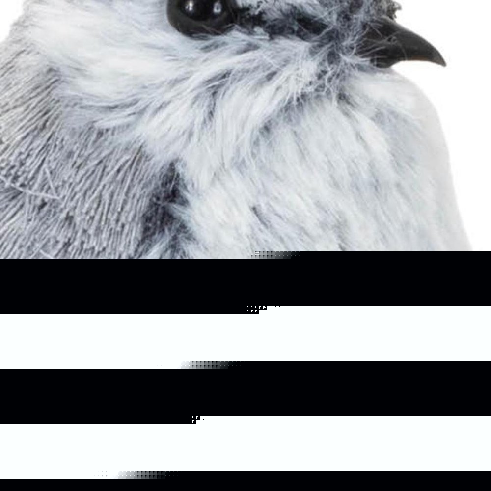 12 Gray Fabric Bird Tabletop Sculpture