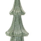 Set of Three Green And Natural Resin Glitter Christmas Tree Sculptures