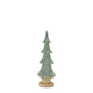 Set of Three Green And Natural Resin Glitter Christmas Tree Sculptures