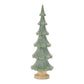Set of Three Green And Natural Resin Glitter Christmas Tree Sculptures