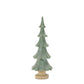 Set of Three Green And Natural Resin Glitter Christmas Tree Sculptures