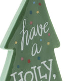 Set of Four Green Ceramic Trees Christmas Christmas Tree Tabletop Sculpture