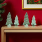 Set of Four Green Ceramic Trees Christmas Christmas Tree Tabletop Sculpture