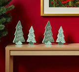 Set of Four Green Ceramic Trees Christmas Christmas Tree Tabletop Sculpture