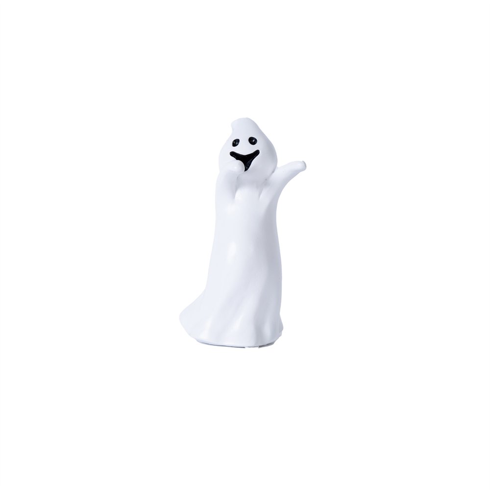Set of Three White Polyresin Halloween Ghost Figurines