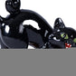 Set of Three Black And Orange Polyresin Halloween Black Cat Figurines
