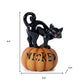 Set of Three Black And Orange Polyresin Halloween Black Cat Figurines