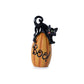 Set of Three Black And Orange Polyresin Halloween Black Cat Figurines